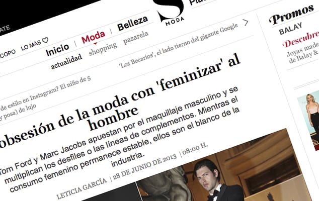 Manface featured in S Moda for El País