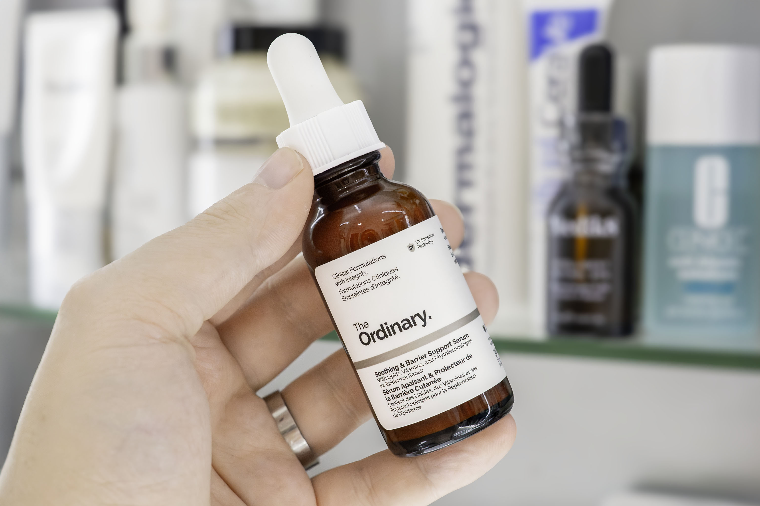 The Ordinary Soothing & Barrier Support Serum: Calpol Pink Skincare